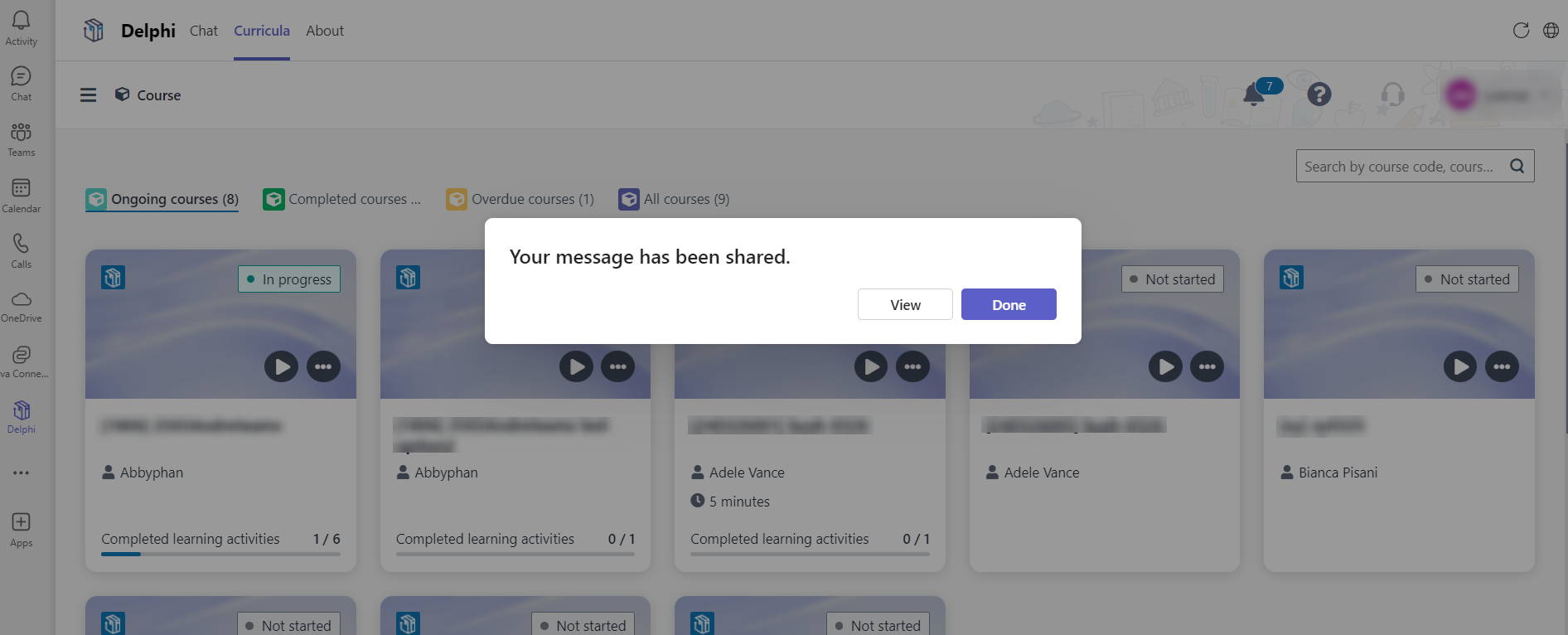 Click View or Done on the pop-up window.