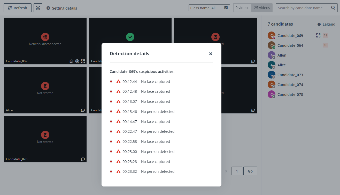 View the detection details.