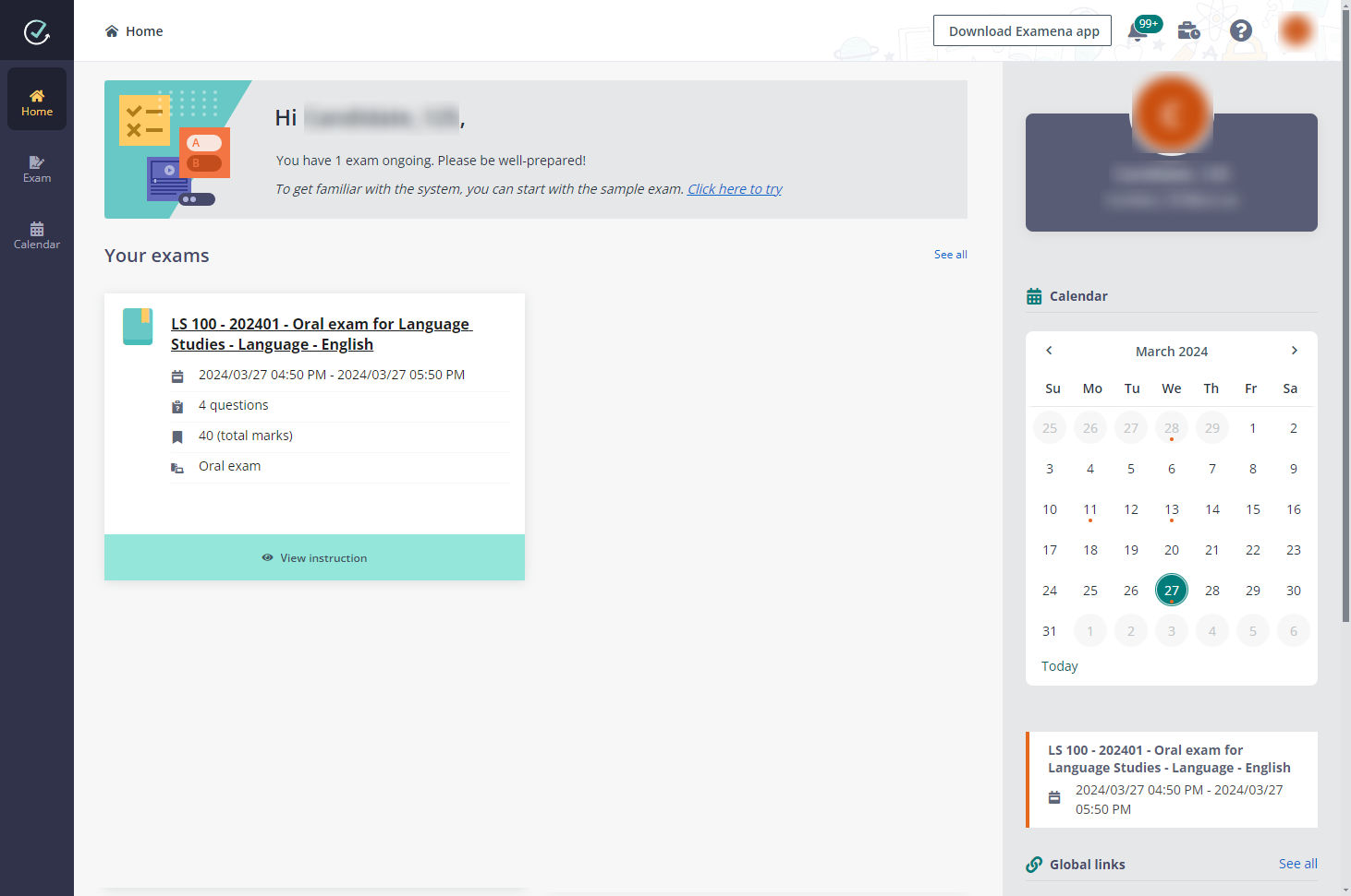 View information of oral exam. View information of oral exam.