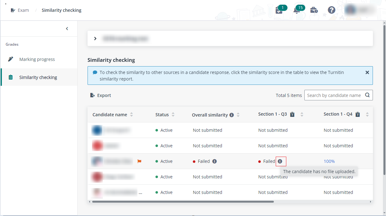 View similarity check failed reason.