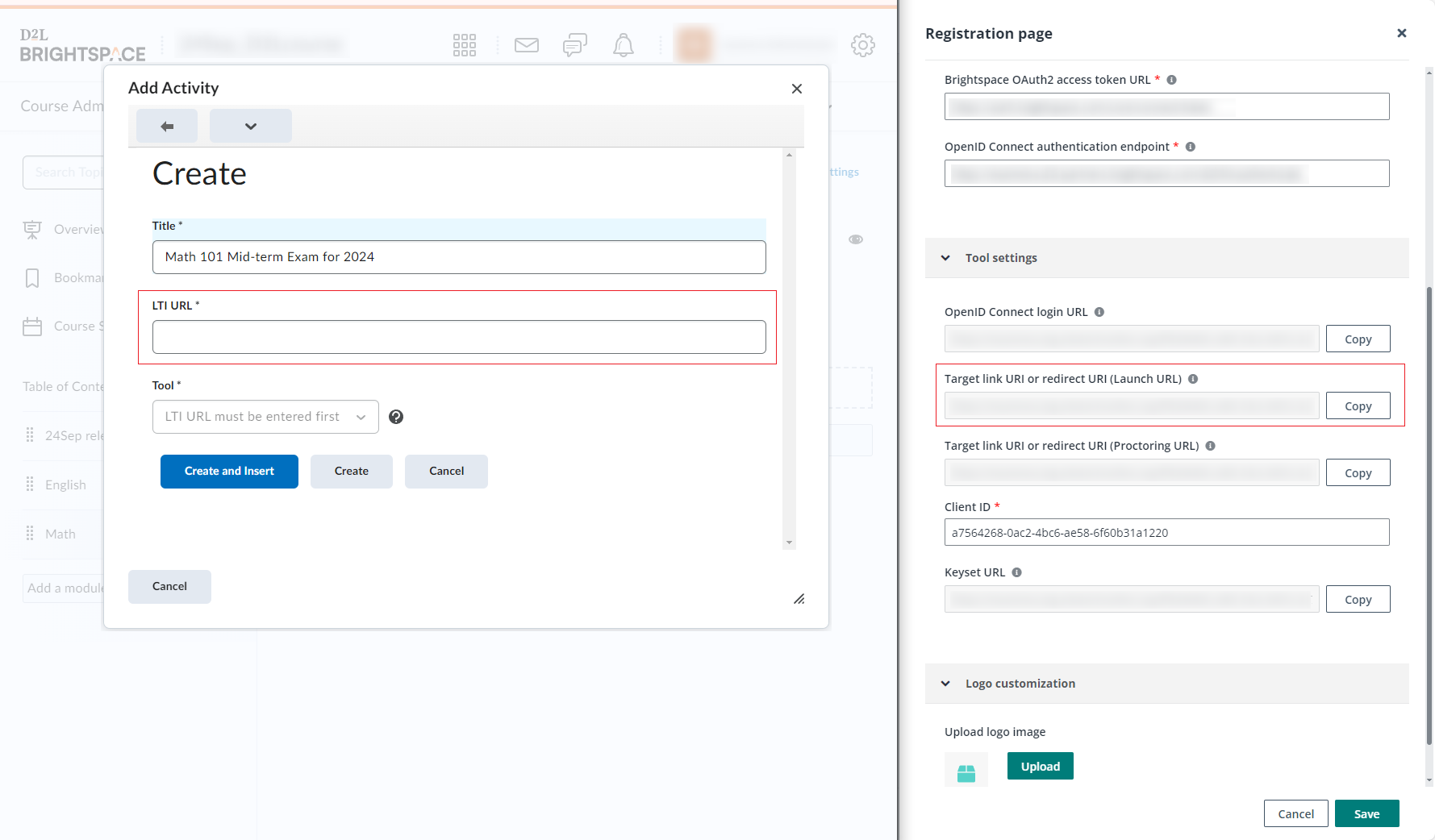 Complete the fields to add an activity.