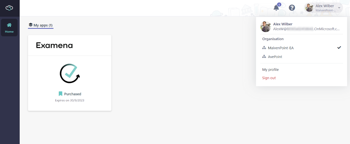Your account list.