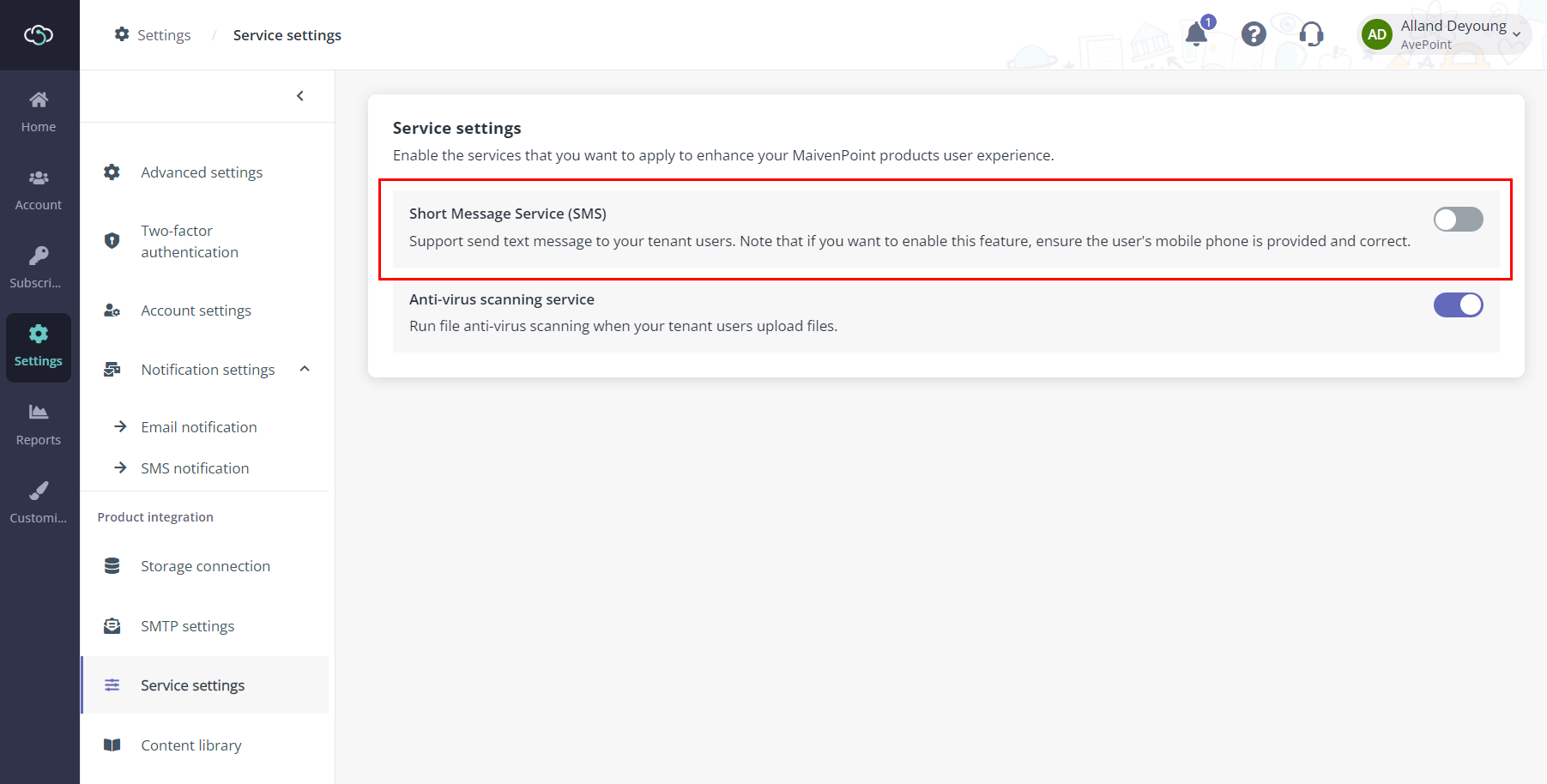 The Short Message Service for Vitae.
