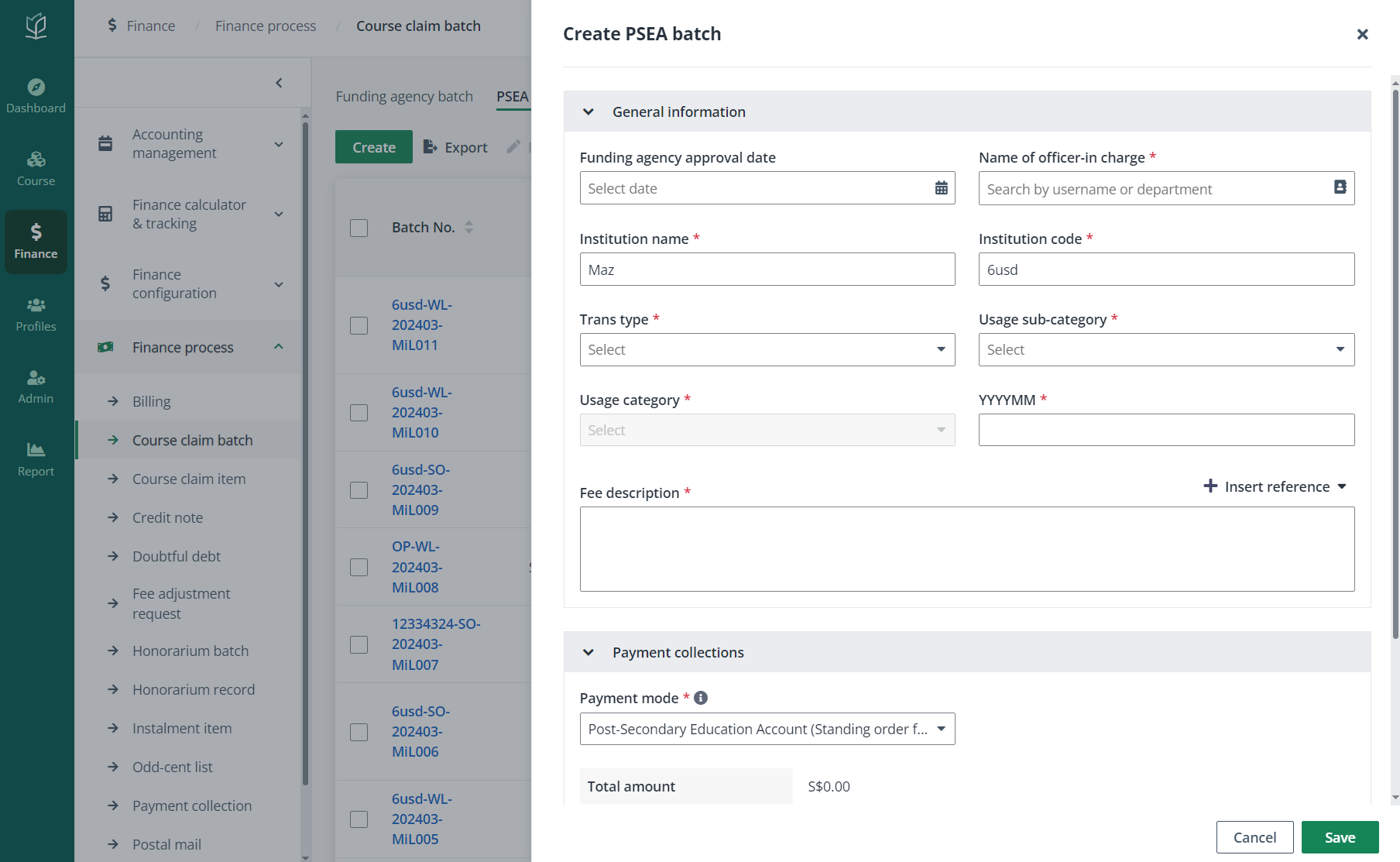 Create PSEA batch.