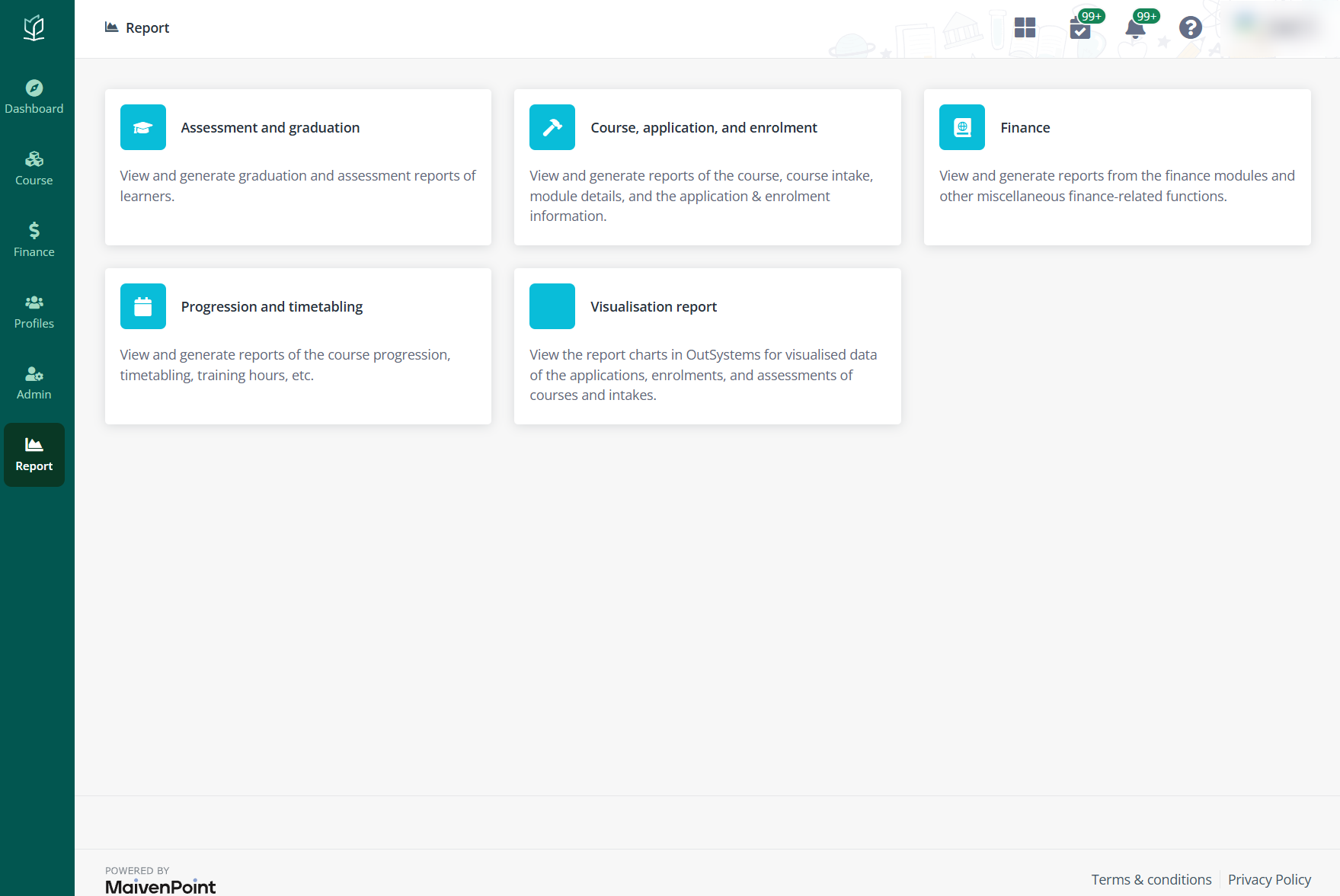 The Report page.