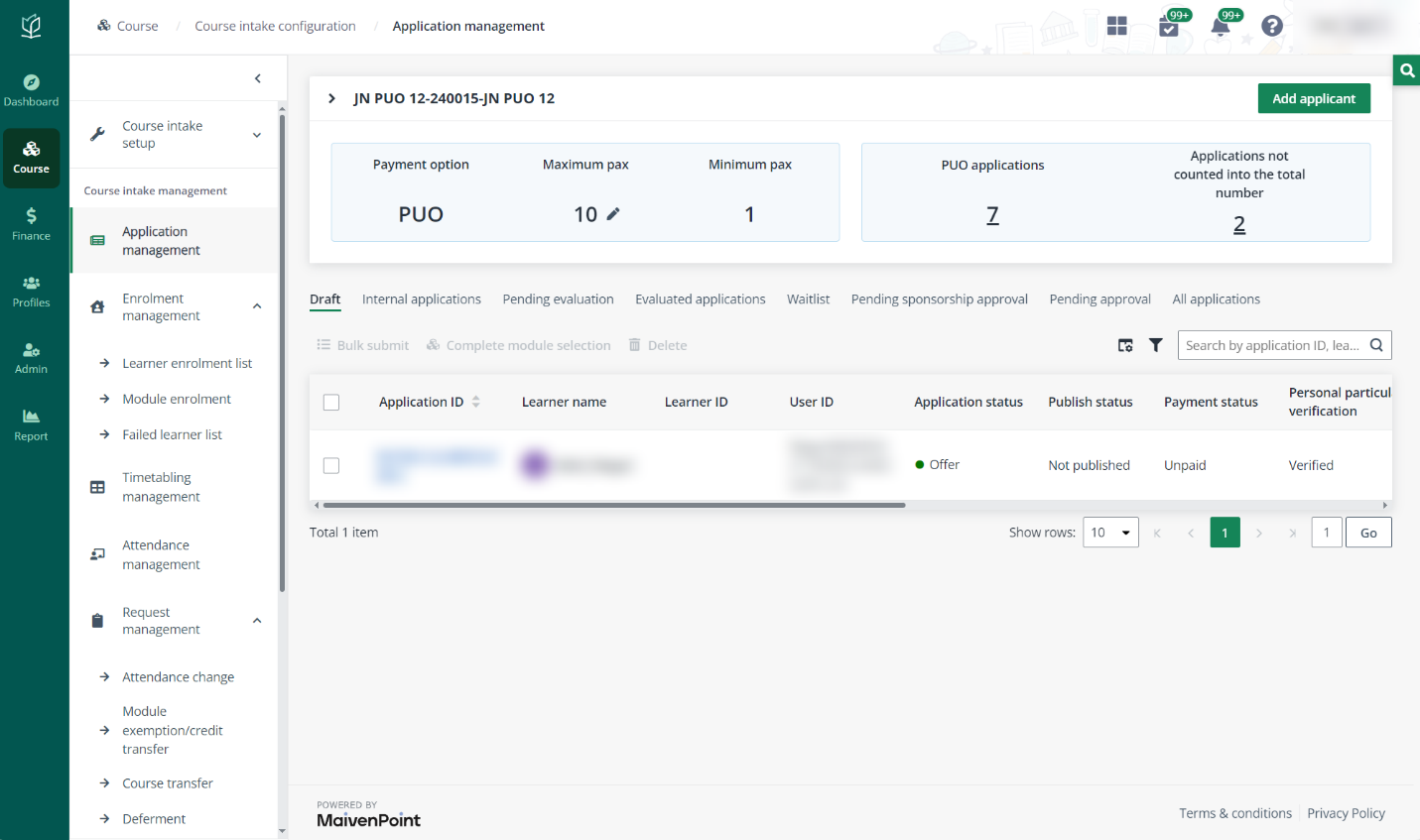 Application management.