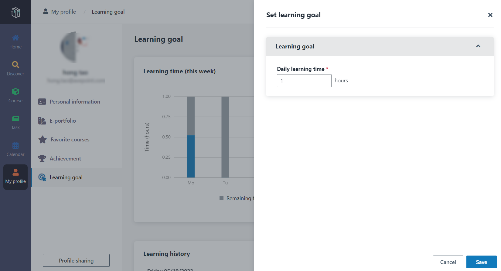 Set the learning goal.