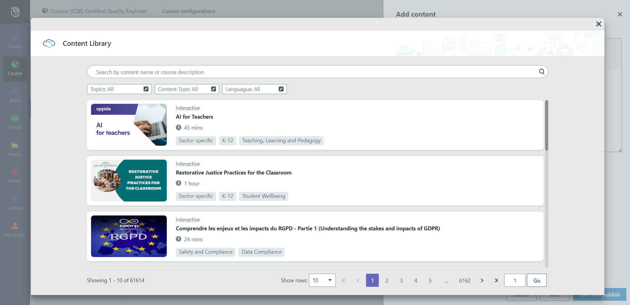 The courses and content from Go1 Content Hub.