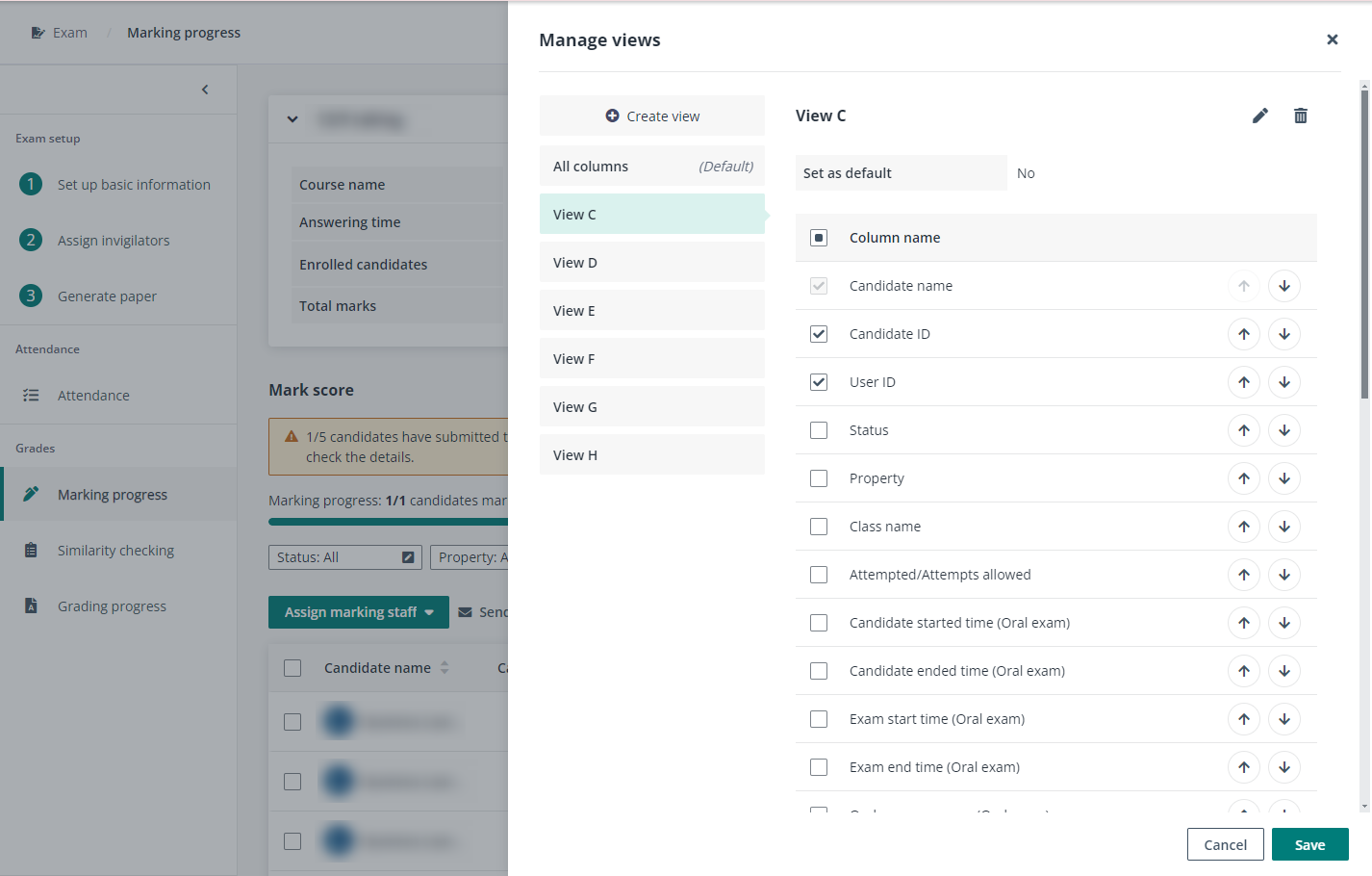 Manage views.