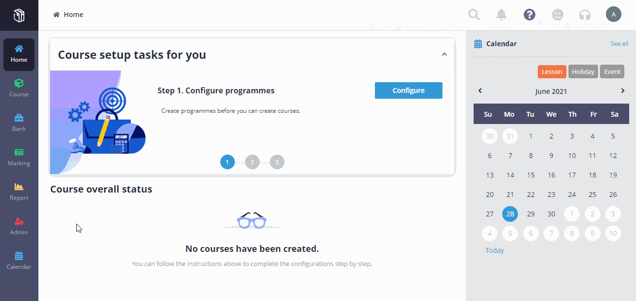 Assign the application admin or course admin role to users.