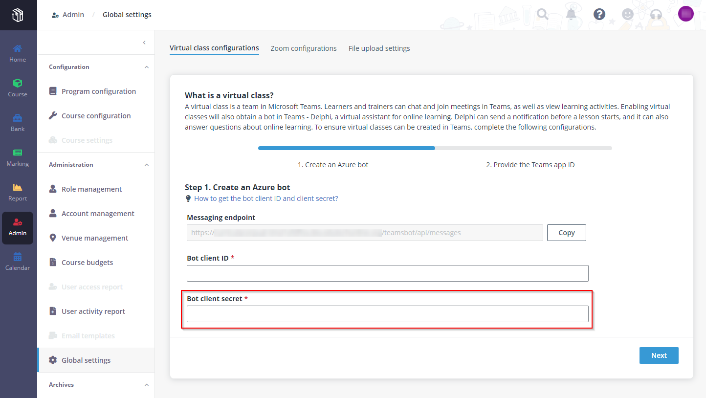 Paste the bot client secret.