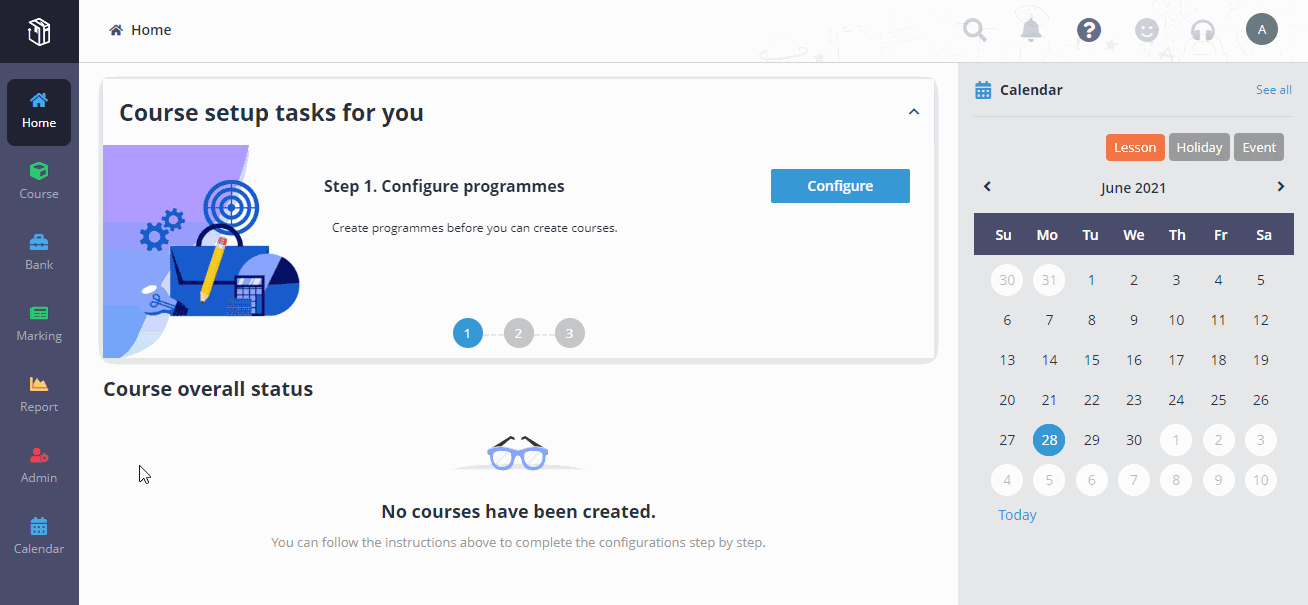Assign the programme admin role to users.