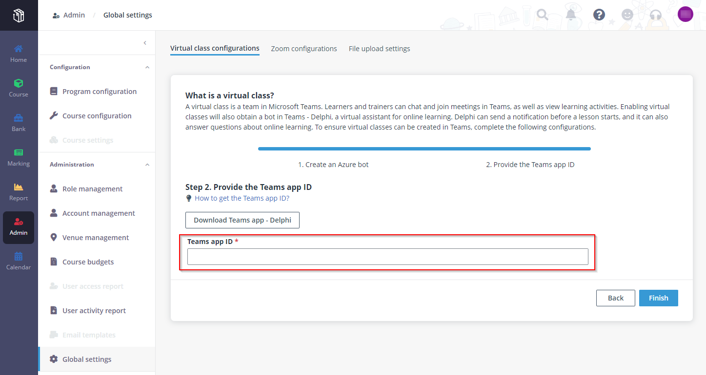 Paste the app ID.