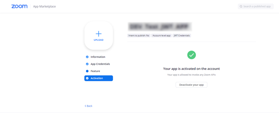 Make sure the app is activated.