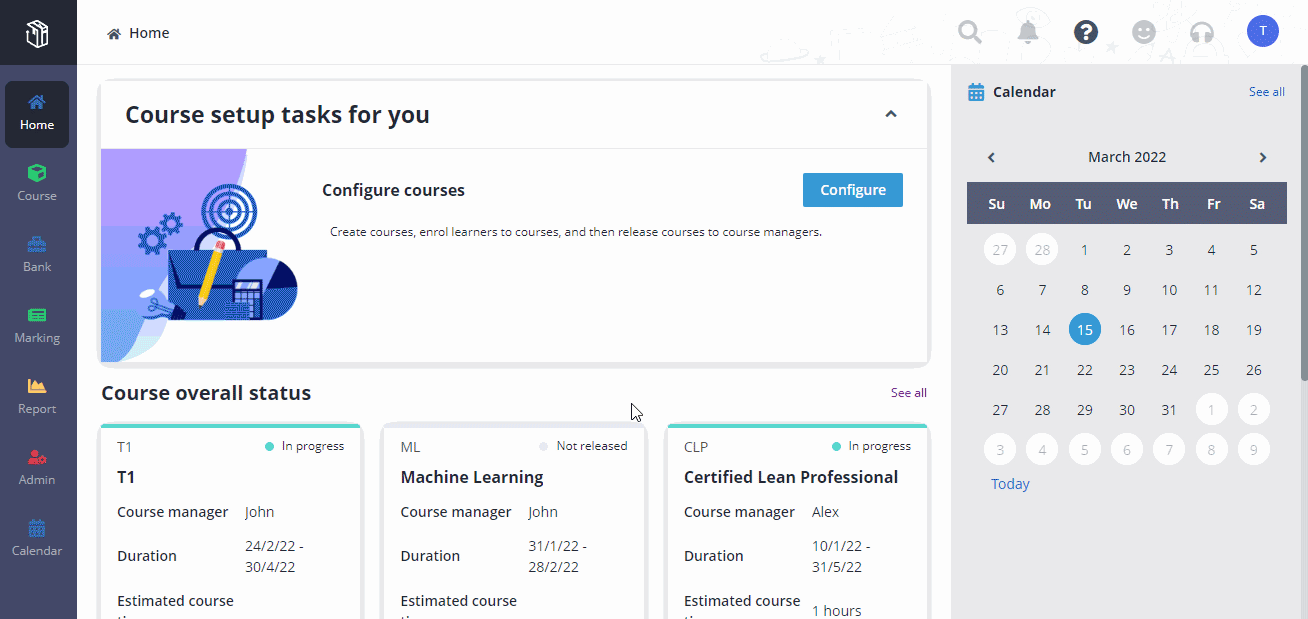 Create courses.