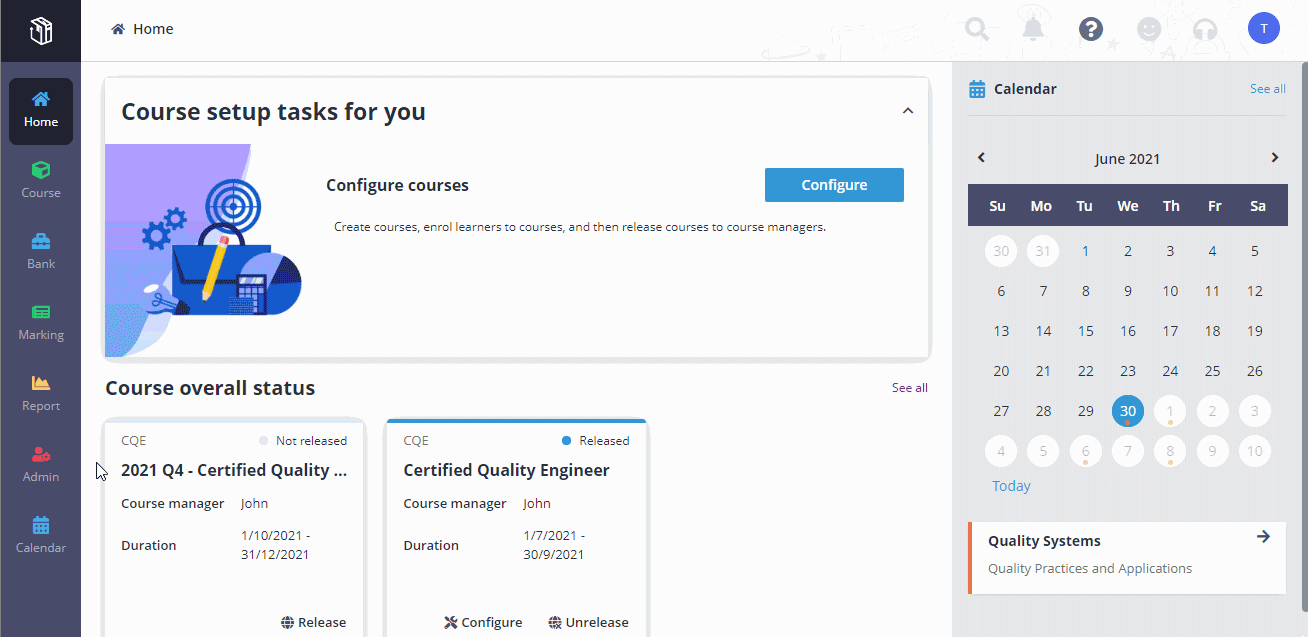 Create course budgets.