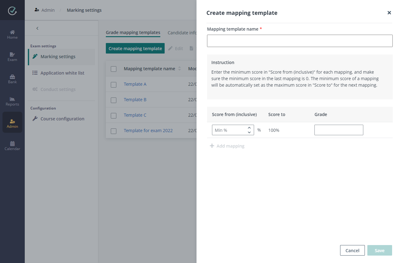 Create a mapping template.